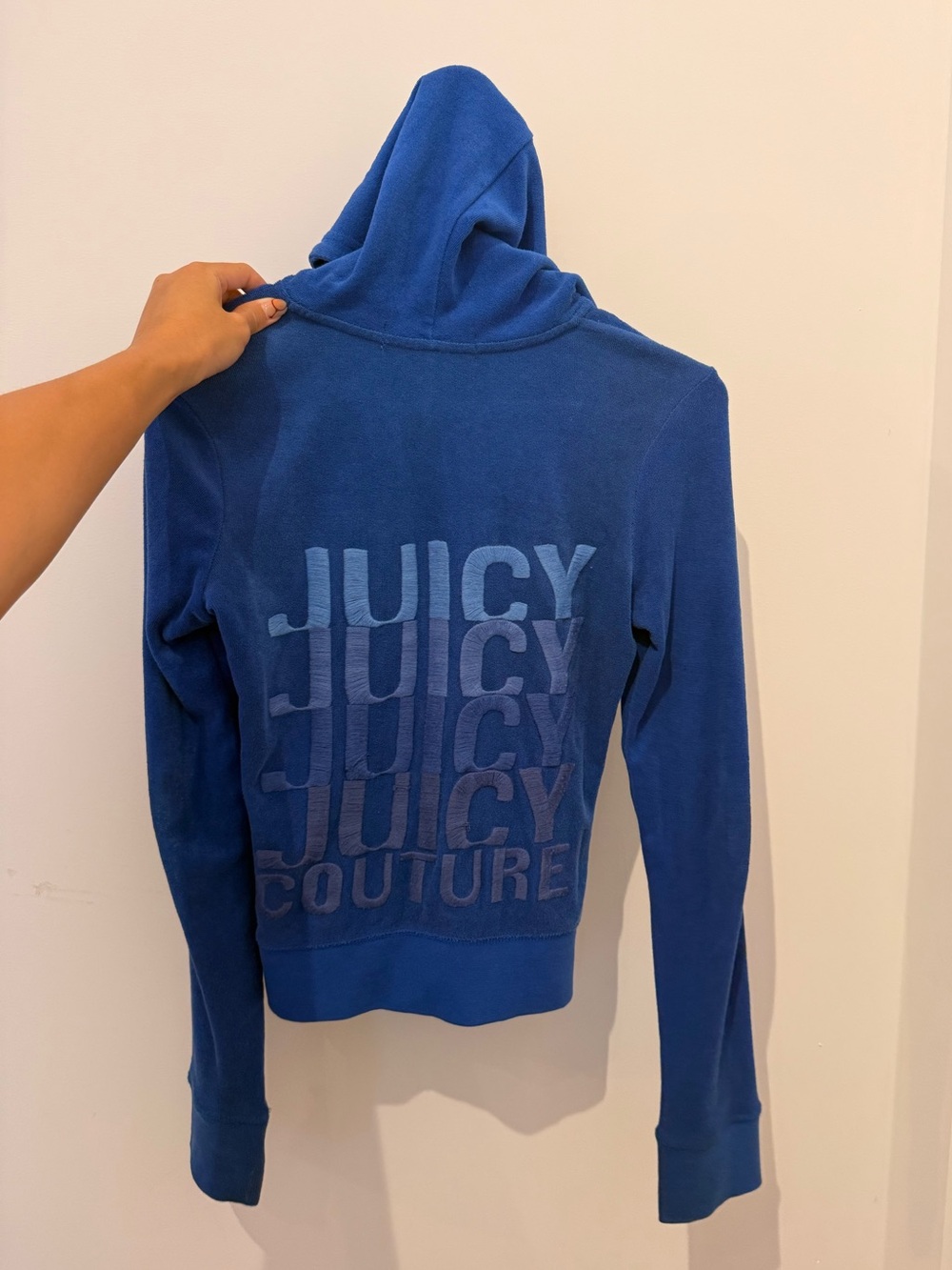 Juicy Couture Terry Cobalt Blue Zip Up Hoodie